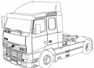 tir volvo kolorowanka do drukowania