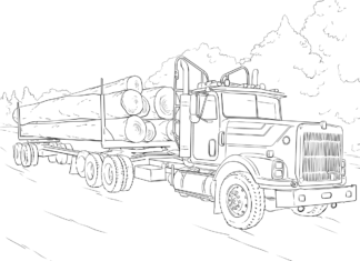 tir z drewnem kolorowanka do drukowania