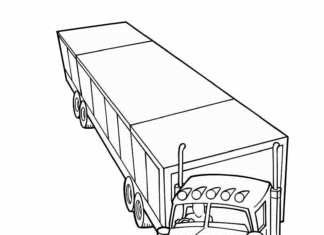 tir z przyczepą kolorowanka do drukowania
