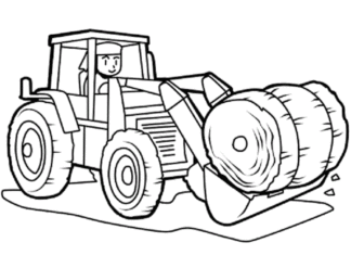 Ciągnik rolniczy z belami traktor z belami kolorowanka do drukowania
