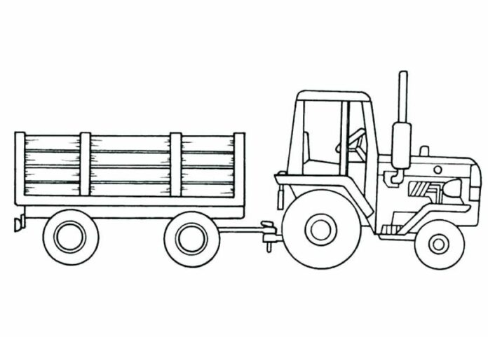 traktor z drzewem kolorowanka do drukowania