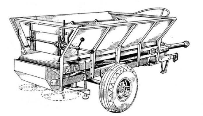 traktor z rozsiewaczem kolorowanka do drukowania