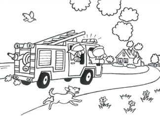 Wóz strażacki psi patrol wóz strażacki psi patrol kolorowanka do drukowania