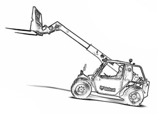 Wózek widłowy bobcat wózek widłowy bobcat kolorowanka do drukowania