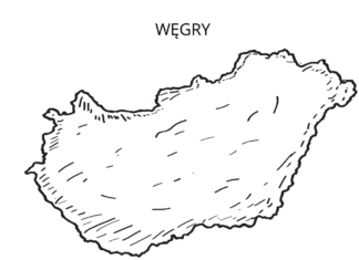 węgry mapa kolorowanka do drukowania