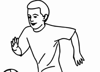 Zawodnik na boisku zawodnik na boisku kolorowanka do drukowania