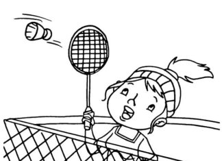 zawody w badmintona kolorowanka do drukowania
