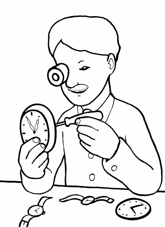 zegarmistrz kolorowanka do drukowania