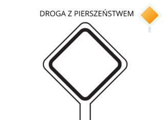 Znak droga z pierwszeństwem znak droga z pierwszeństwem kolorowanka do drukowania