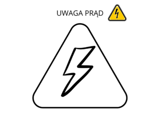 Znak uwaga prąd znak uwaga prąd kolorowanka do drukowania