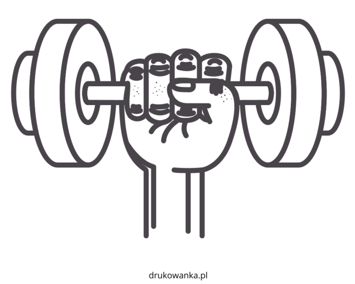 ćwiczenia z hantlą kolorowanka do drukowania