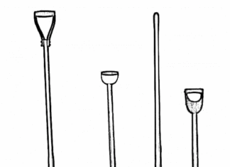 łopaty i widły kolorowanka do drukowania