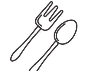 łyżka i widelec kolorowanka do drukowania