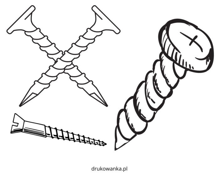 Śrubki i wkręty obrazek do drukowania
