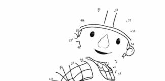 Bob Budowniczy połącz liczby bob budowniczy połącz liczby kolorowanka do drukowania