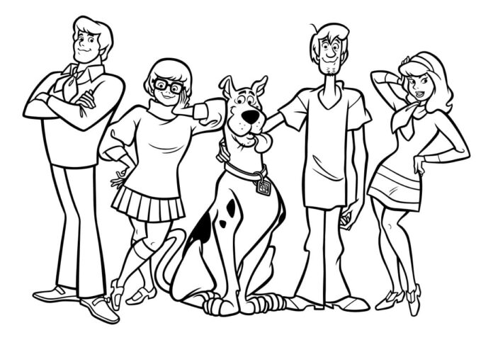 bohaterowie scooby doo kolorowanka do drukowania