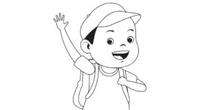 Chłopiec z plecakiem w drodze do szkoły chłopiec z plecakiem w drodze do szkoły kolorowanka do drukowania