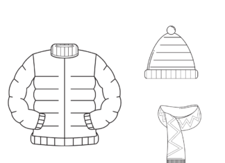 czapka,szalik i kurtka kolorowanka do drukowania