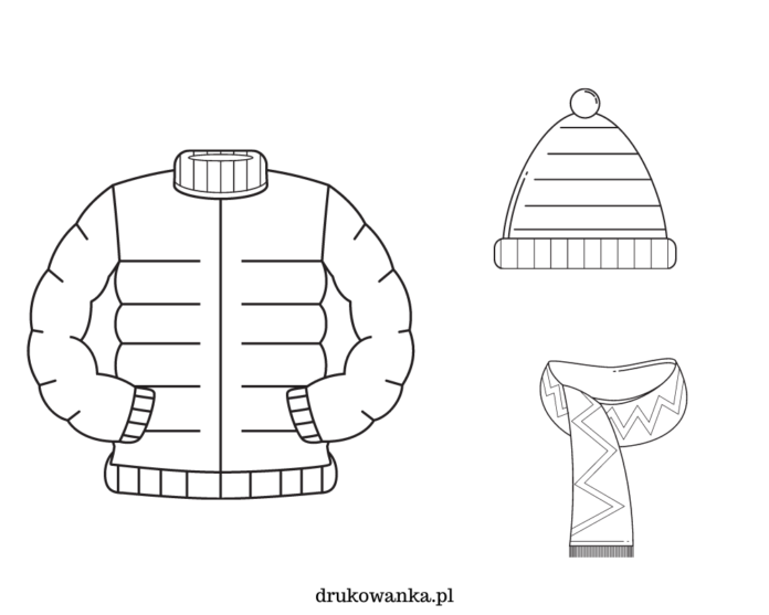 czapka,szalik i kurtka kolorowanka do drukowania