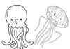 dwie duże meduzy kolorowanka do drukowania