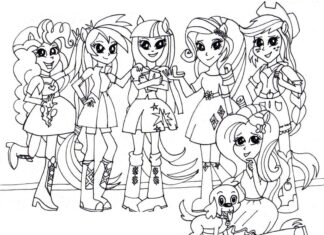 dziewczyny z equestria girl kolorowanka do drukowania