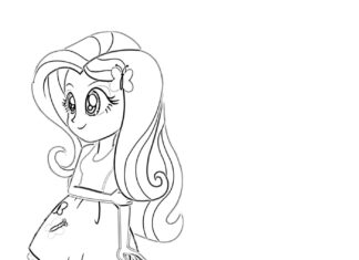 fluttershy equestria girl kolorowanka do drukowania