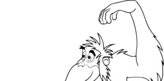 Goryl z księga dżungli goryl z księga dżungli kolorowanka do drukowania