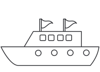 jacht z flagami kolorowanka do drukowania