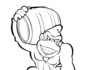 king kong z beczką kolorowanka do drukowania