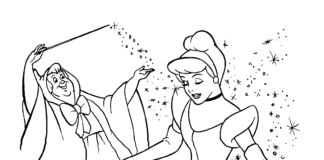 Kopciuszek i wróżka kopciuszek i wróżka kolorowanka do drukowania