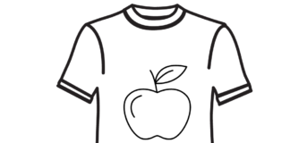 Koszulka z jabłkiem koszulka z jabłkiem kolorowanka do drukowania