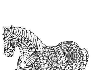 koń dla dorosłych zentangle kolorowanka do drukowania