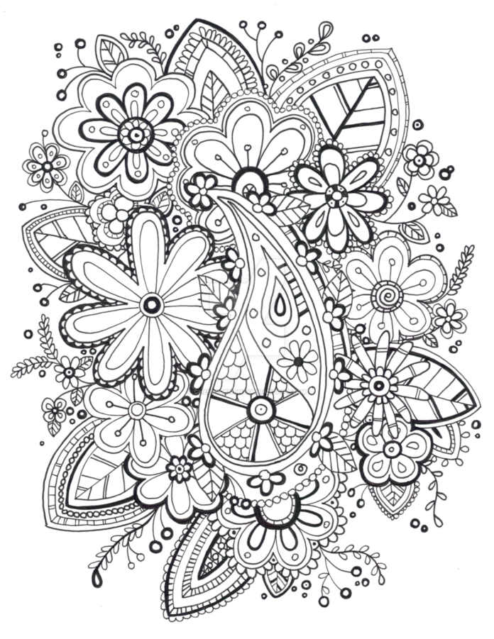 kwiaty w lato dla dorosłych zentangle kolorowanka do drukowania