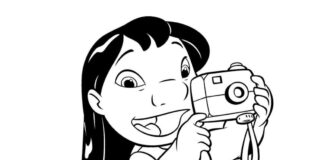 Lilo robi zdjęcia lilo robi zdjęcia kolorowanka do drukowania