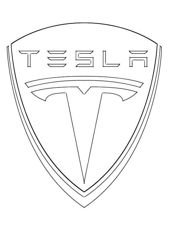 logo znaczek tesla kolorowanka do drukowania