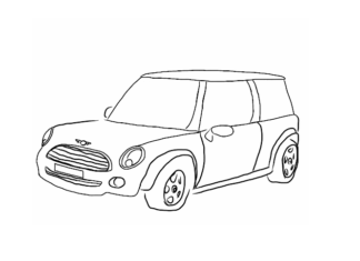 mini cooper rysunek kolorowanka do drukowania