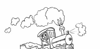 Nasz pociąg z wagonikiem nasz pociąg z wagonikiem kolorowanka do drukowania