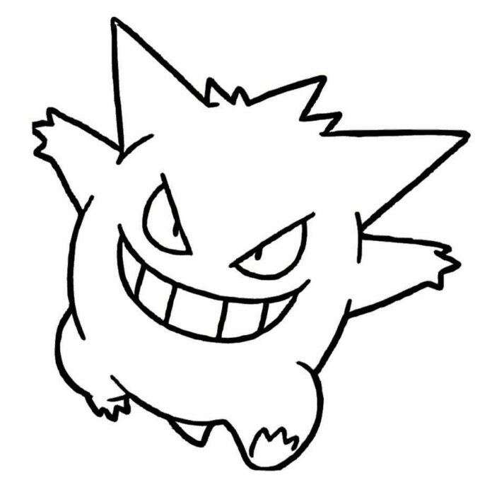 pokemon gengar pokemon kolorowanka do drukowania