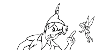 Piotruś Pan i dzwoneczek piotruś pan i dzwoneczek kolorowanka do drukowania