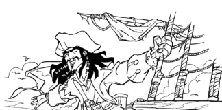 Pirat na statku pirat na statku kolorowanka do drukowania