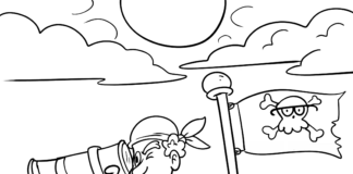 Pirat na wieży pirat na wierzy kolorowanka do drukowania