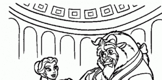 Piękna i bestia tańczą piękna i bestia tańczą kolorowanka do drukowania