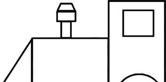 Pociąg z figur geometrycznych pociąg z figur geometrycznych kolorowanka do drukowania