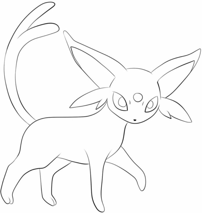 pokemon espeon kolorowanka do drukowania
