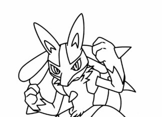 pokemon lucario kolorowanka do drukowania