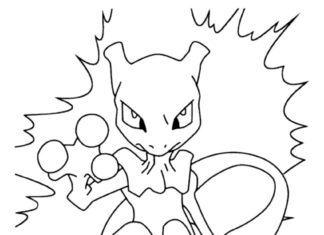 pokemon mewtwo kolorowanka do drukowania