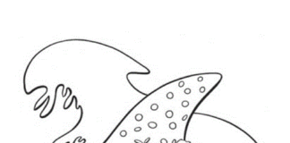 Płaszczka i małe rybki płaszczka i małe rybki kolorowanka do drukowania