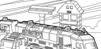 Rozładunek pociąg lego rozładunek pociąg lego kolorowanka do drukowania