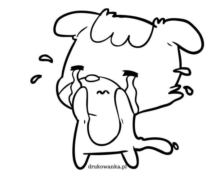 smutny pies który płacze kolorowanka do drukowania