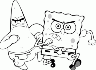 spongebob i patryk dwa przyjaciele kolorowanka do drukowania